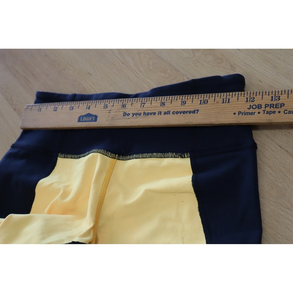 Lululemon Wunder Under Leggings Navy Blue Yellow Colorblock Yoga Pants Size 4 - Picture 5 of 7